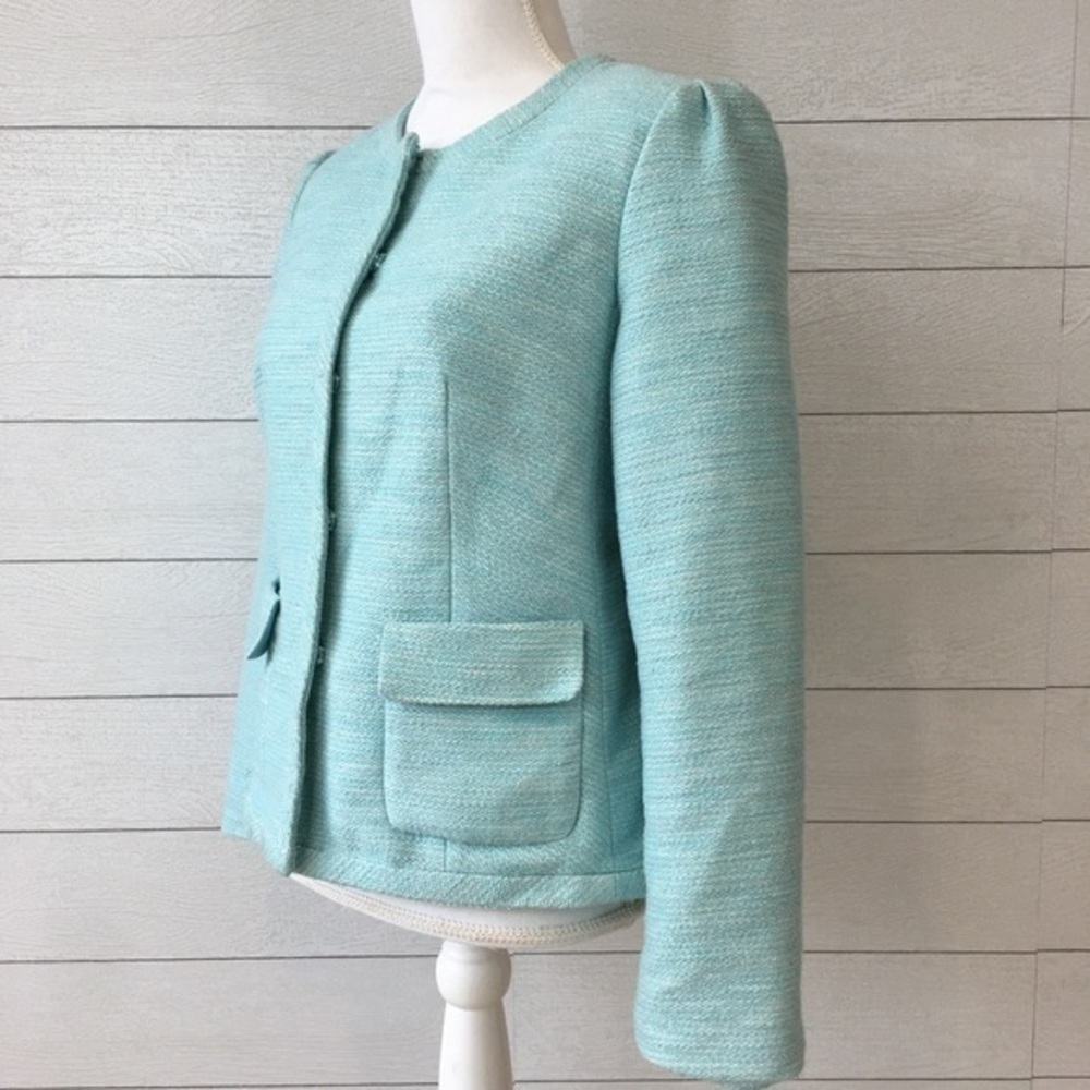 Talbots Bethany Aqua Shimmer Blazer - Picture 3 of 7
